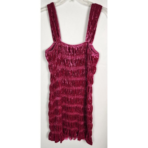 En Saison Women's Sz. L Fushia Ruched Velvet Mini Dress NWT - Picture 6 of 7